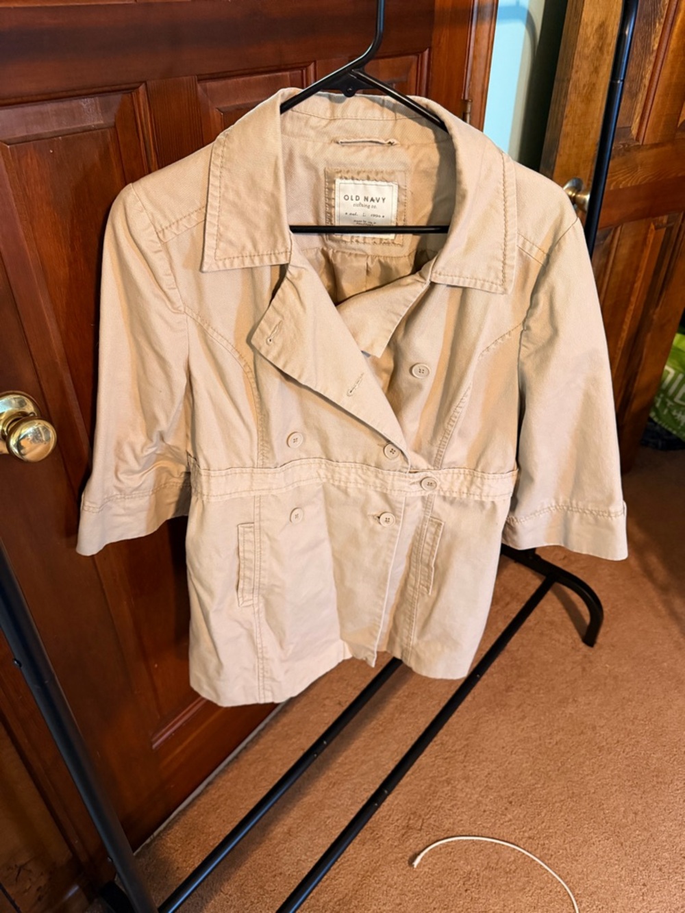 Old Navy Light Beige Short Double-Breasted Jacket